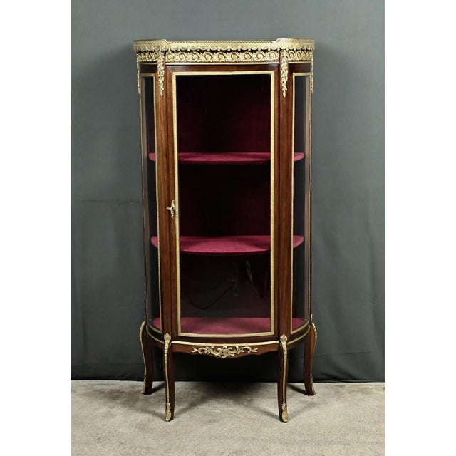 Brown Small Antique Mahogany Display Cabinet, 1890s For Sale - Image 8 of 18