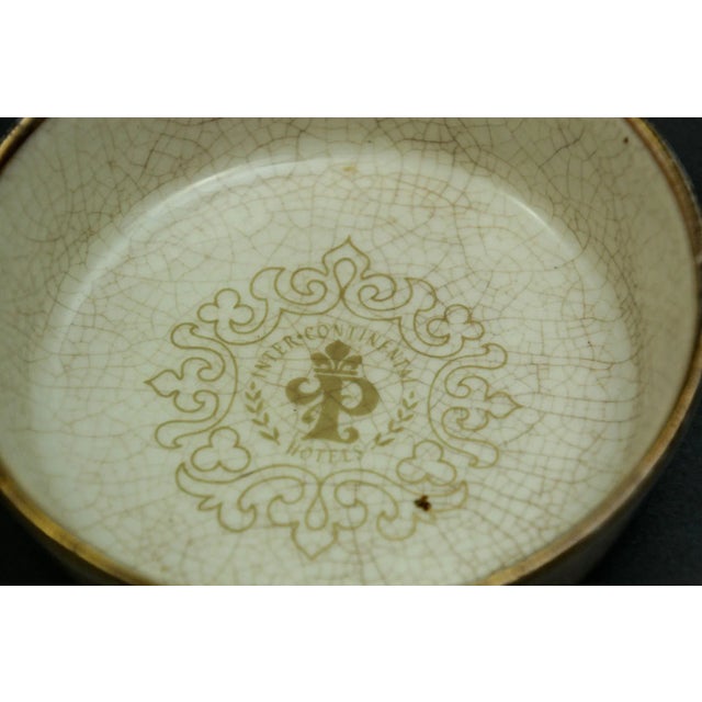 Collectible White Porcelain Ashtray Hotel Intercontinental Paris France 1950's For Sale - Image 9 of 10