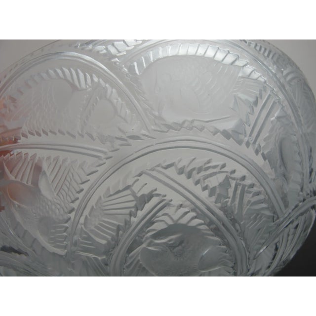 Lalique France Clear Crystal Pinson Finches Bird 9.5" Serving Bowl For Sale In Portland, OR - Image 6 of 8