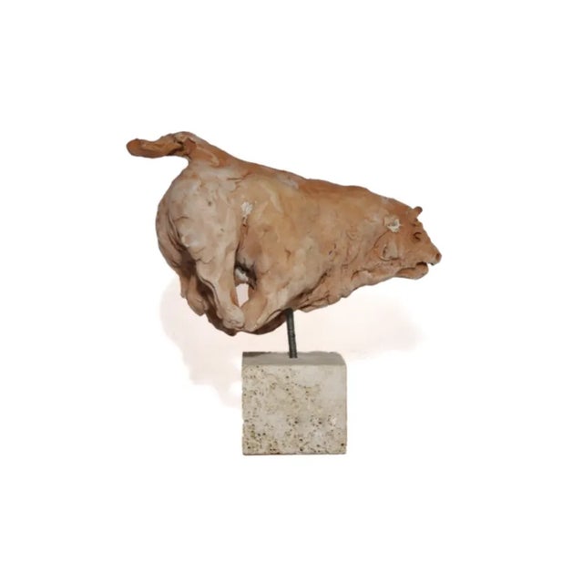 1960s Terracotta Bull Sculpture by Mario Bertozzi For Sale - Image 5 of 8
