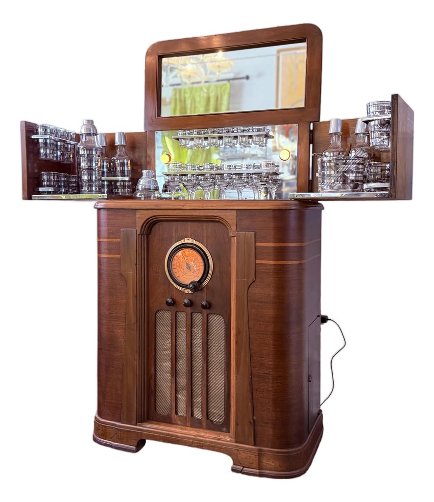 カティーサーク BAR 鏡 VINTAGE レトロ マリン レア コレクション A Rare Functioning Art Deco Philco Radiobar 1937. Complete