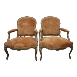 Pair of 19th Century French Louis XV Style Giltwood Chairs