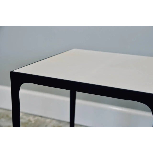 Metal Esquisse' Parchment and Wrought Iron Side Table by Design Frères For Sale - Image 7 of 9
