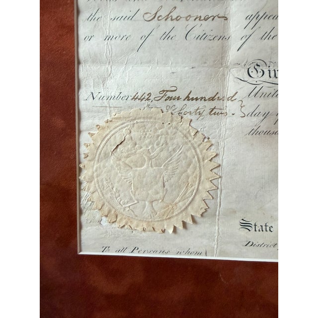 Early 19th Century Thomas Jefferson & James Madison. Ship's Passport, Schooner Rebecca Christopher Prince For Sale - Image 10 of 12