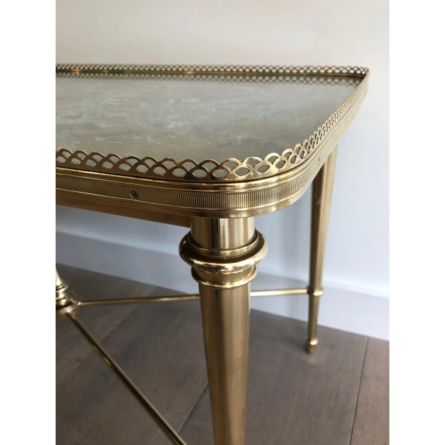 1940s Maison Ramsay Brass & Oxidized Brass Top Coffee Table For Sale - Image 9 of 13