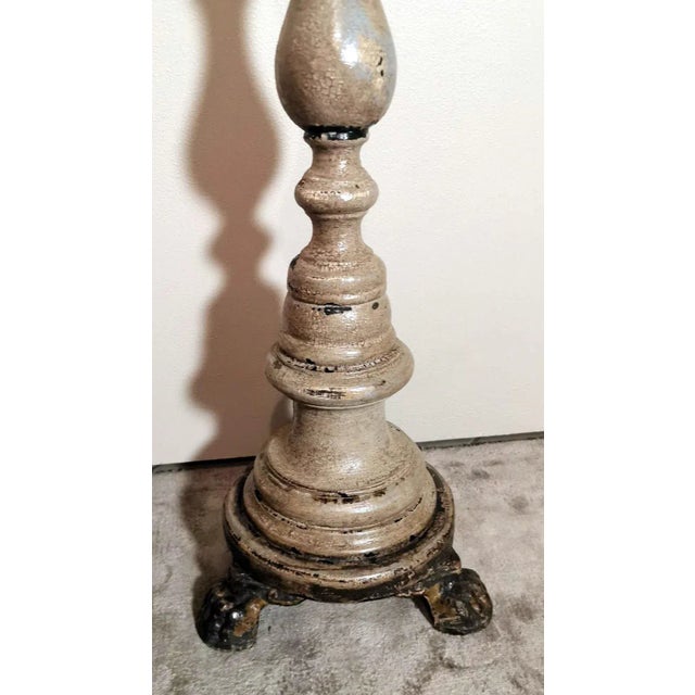 Italian Wooden Church Candlesticks, 1830, Set of 2 For Sale - Image 11 of 13