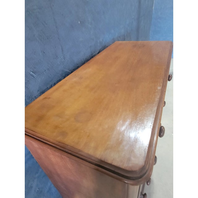 Antique Dark-Stained Two Over Three Chest of Drawers From England For Sale - Image 9 of 12