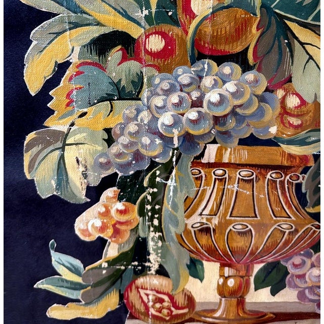 Painting Cutout Oil on Canvas Framed With Faux-Bamboo Wood -01 For Sale - Image 4 of 12