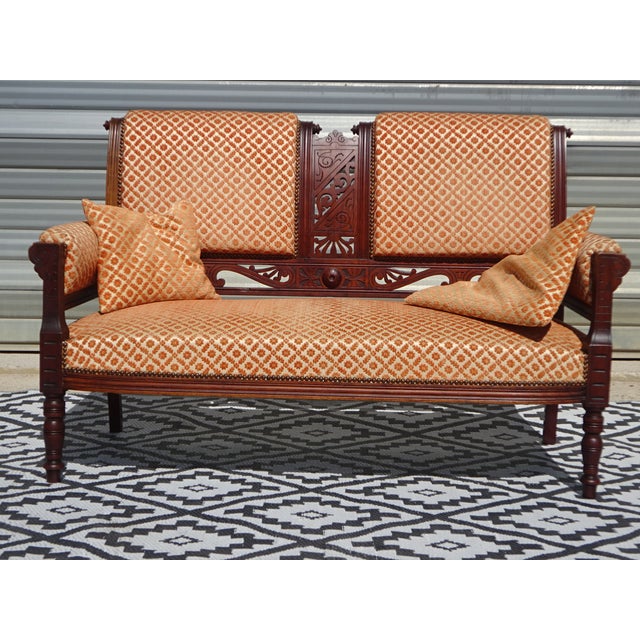 Wood Louis XV Two-Seater Bench, 1950s For Sale - Image 7 of 18