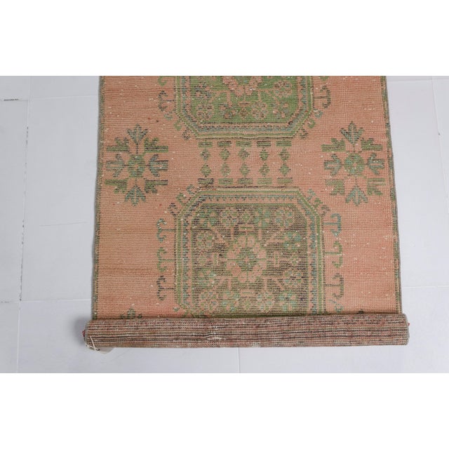 1960s 1960s Light Pink Low Pile Oushak Runner For Sale - Image 5 of 10