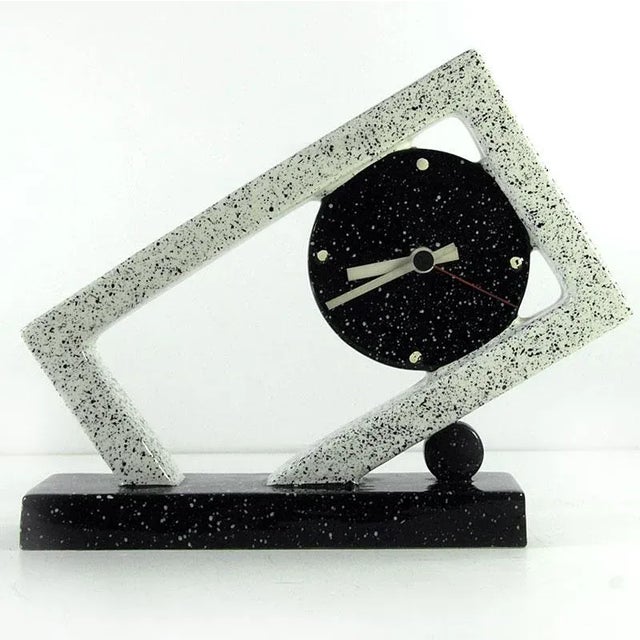 Ceramic Postmodern Ceramic Dalla Bassa Maria Ceramiche Table Clock from Nove, Italy, 1980s For Sale - Image 7 of 10