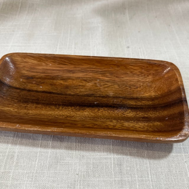 1970s Small Hand Carved Wooden Catchall For Sale - Image 4 of 7