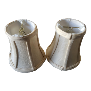 Contemporary Pair of Fabric Beige Clip-on Lamp Shades