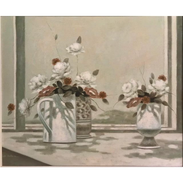 Les Bullene Flower Still Life circa 1960 Oil on Canvas signed lower left canvas 20 x 24" overall frame Size: 28.5 x 32.5...