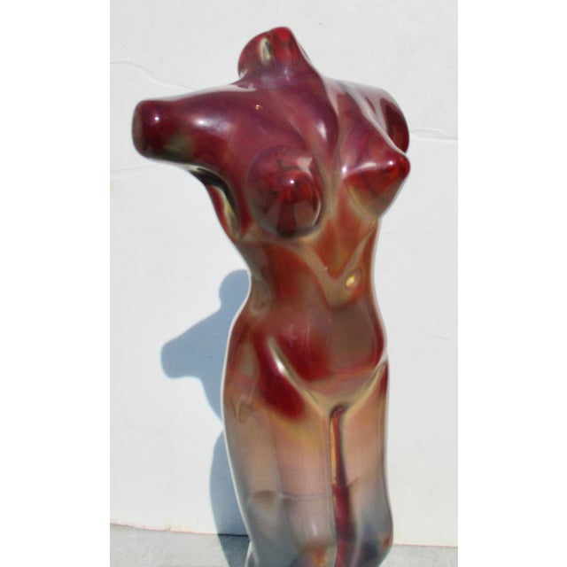 Blush Dino Rosin Art Glass Female Sculpture For Sale - Image 8 of 13