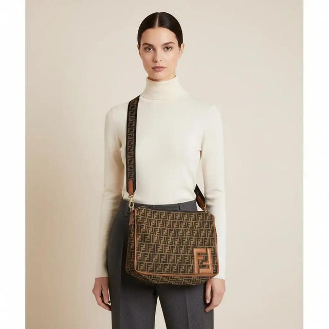 This vintage 1980s Fendi messenger bag is an iconic example of the Italian house's heritage style, featuring the timeless...