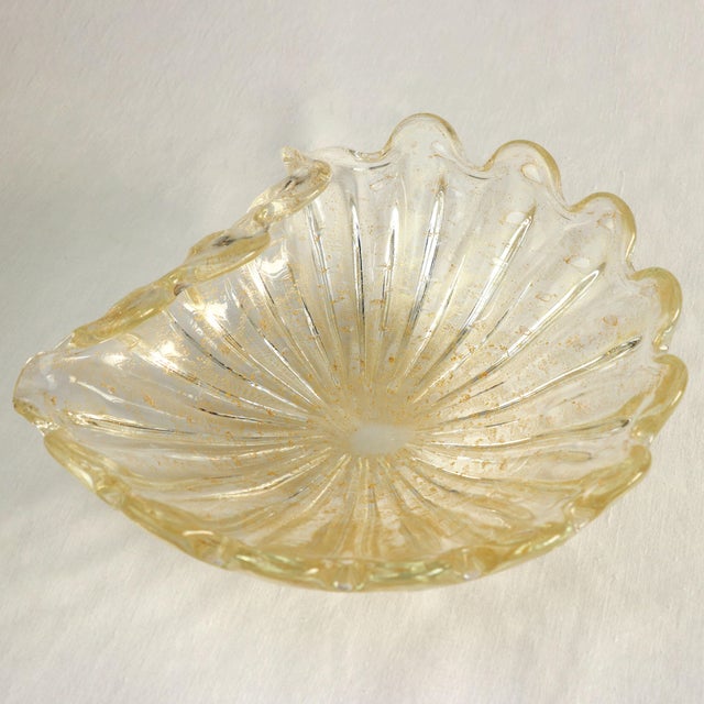 1950s Large Murano Glass Shell Sculpture with Gold Leaf Inclusion by Ercole Barovier for Barovier & Toso, 1950s For Sale - Image 5 of 5