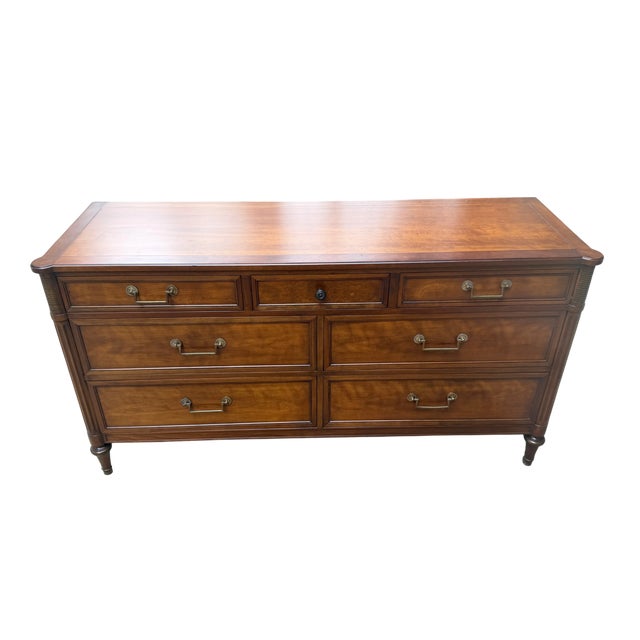1960's Kindel Furniture Belvedere French Regency Louis Walnut Dresser For Sale - Image 13 of 15