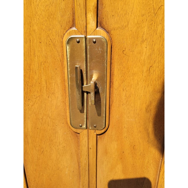 Brown 1964 Drexel Meridian Tri-Front Walnut Hall Chest by John Van Koert For Sale - Image 8 of 9