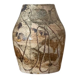 Vintage Boho Original Studio Pottery Vase For Sale
