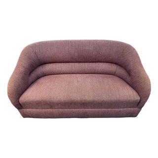 Vintage Upholstered Mid-Century Modern Sculptural Loveseat For Sale