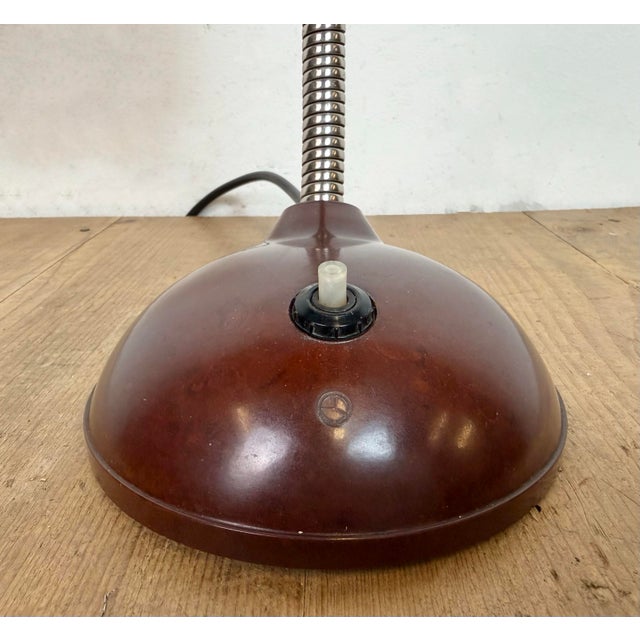 Vintage Brown Bakelite Gooseneck Table Lamp, 1960s For Sale - Image 9 of 18