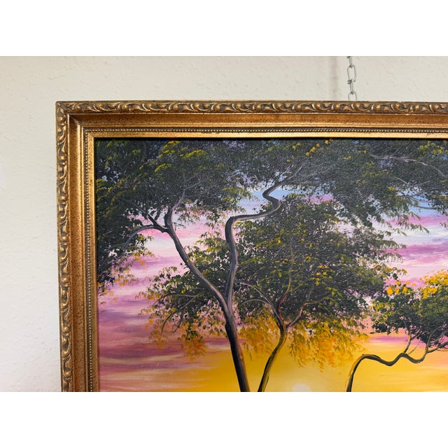 M Gordon Signed Oil Painting Tropical Sunset Seascape Ocean Landscape Framed For Sale In Jacksonville, FL - Image 6 of 12