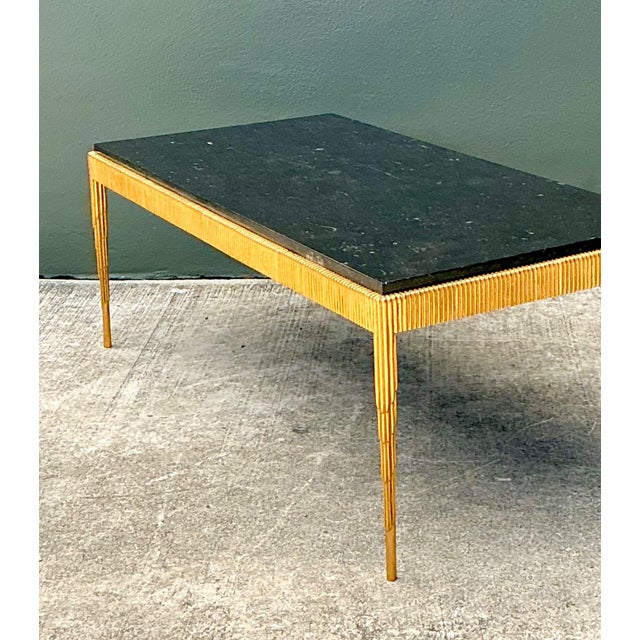 Mid 20th Century Vintage Gilt Metal and Stone Cocktail Table For Sale - Image 5 of 10