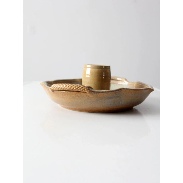 Tan Vintage Studio Pottery Chicken Roaster For Sale - Image 8 of 12