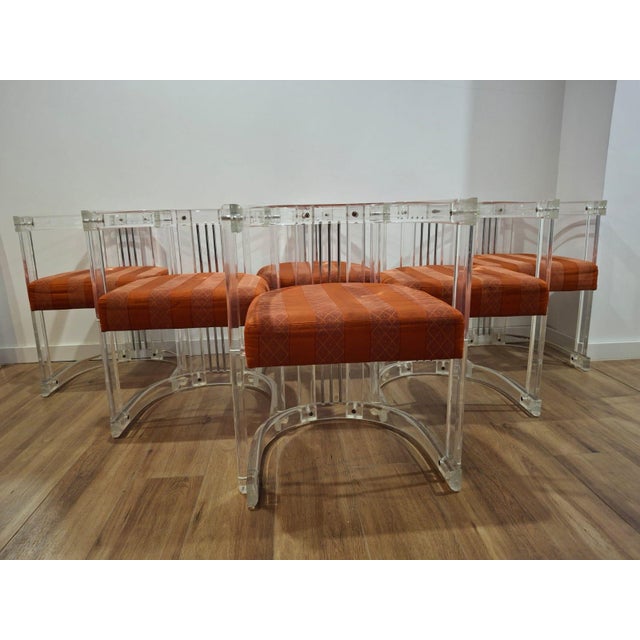 Vintage Acrylic and Chrome Chairs, Italy, 1970s, Set of 6 For Sale - Image 13 of 18