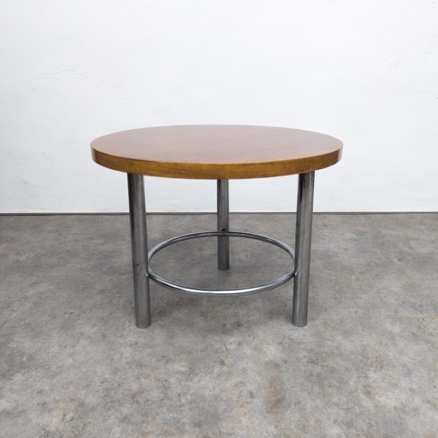 Bauhaus Tubular Steel Coffee Table TN58 by Arnošt Beck for Mücke Melder, 1930s For Sale - Image 15 of 15