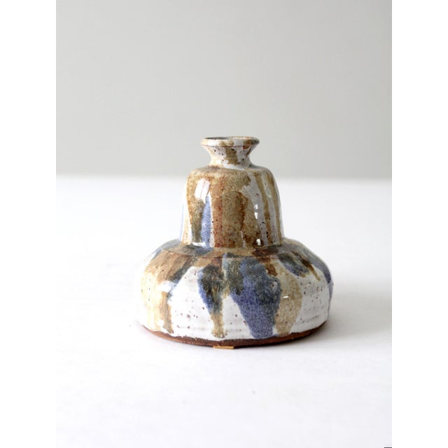 Contemporary Vintage Studio Pottery Oil Lamp Vase For Sale - Image 3 of 10