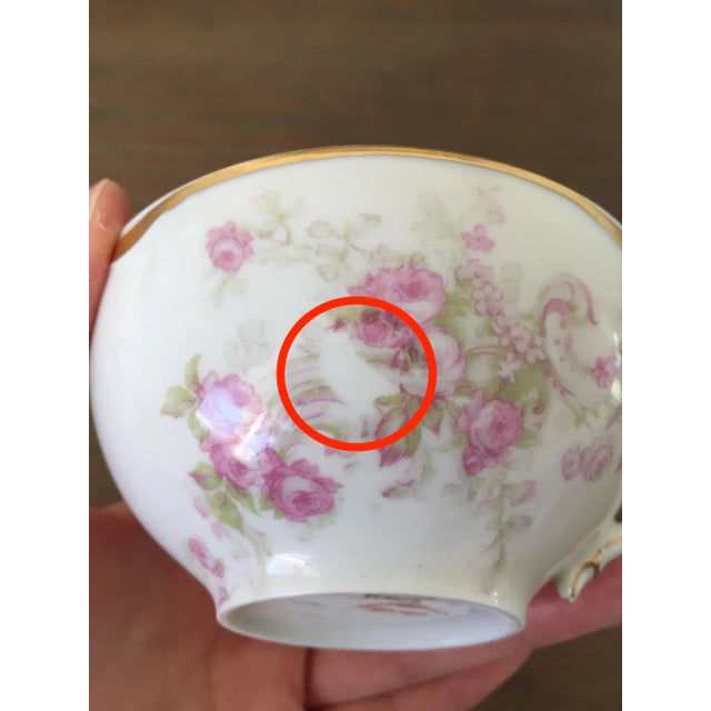 Antique Haviland Limoges Schleiger 228i Pink Roses Flat Tea
