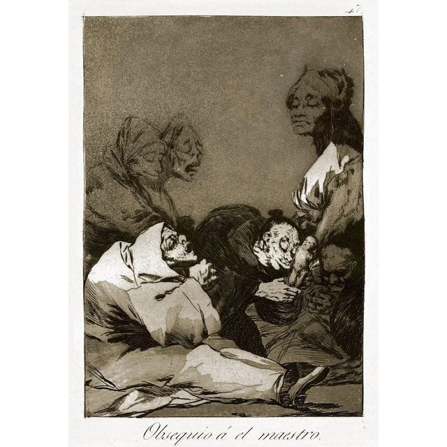 Obsequio a el Maestro is an original artwork realized by Francisco Goya and published for the first time in 1799. Etching...
