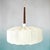 Japandi Style Hanging Lamp in Wrapped Fabric and Teak, 1960s For Sale - Image 4 of 16
