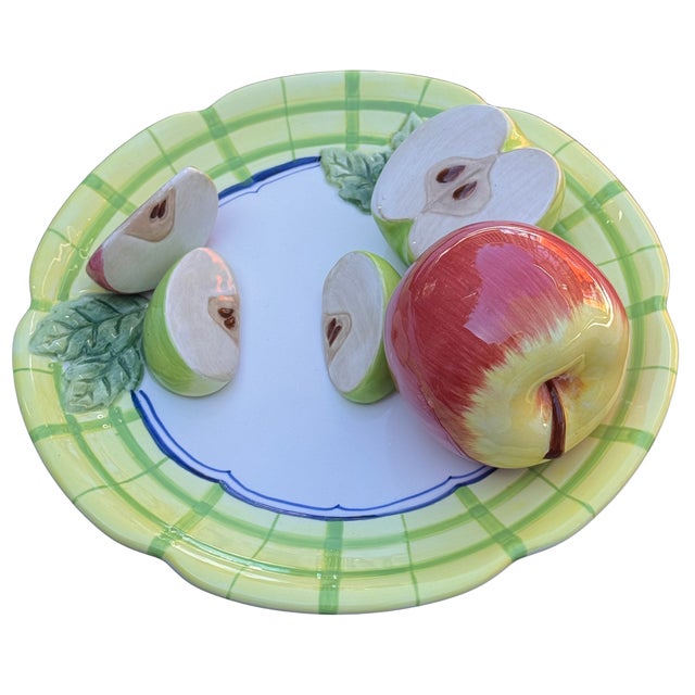 Vintage Trompe L’Oleil Plate of Apples For Sale - Image 11 of 12