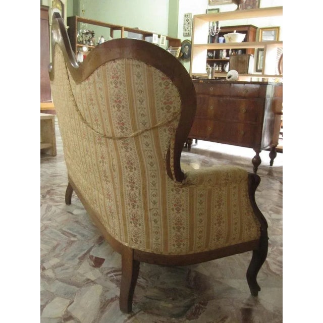 Antique Luigi Filippo Walnut Sofa, in Worn conditions. Designed before 1890