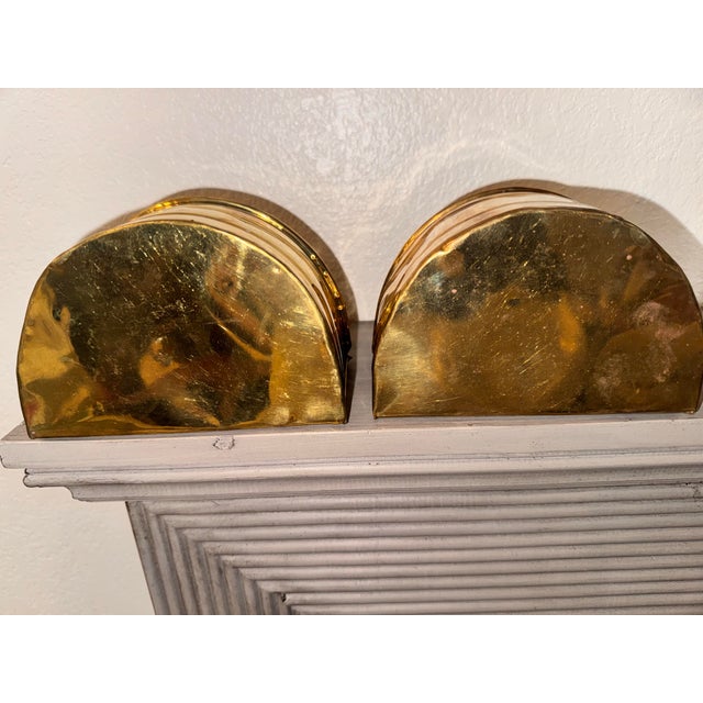 Late 20th Century Vintage Mid-Century Brass Wall Pocket Planters - A Pair For Sale - Image 5 of 7