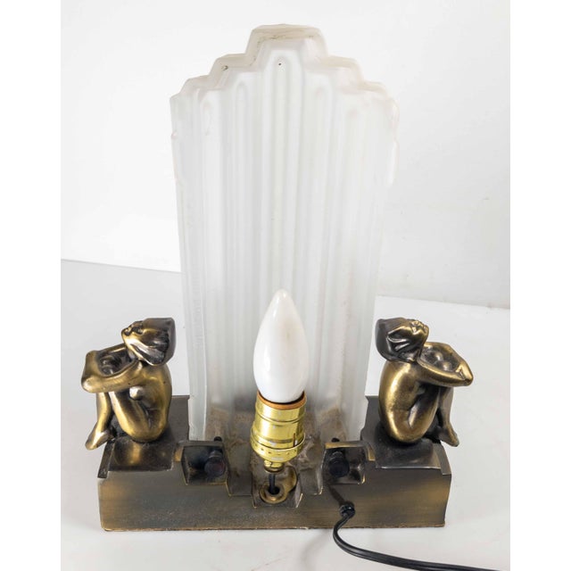 Metal Mid-Century Art Deco Style Table Lamp by Sarsaparilla After FrankArt For Sale - Image 7 of 11