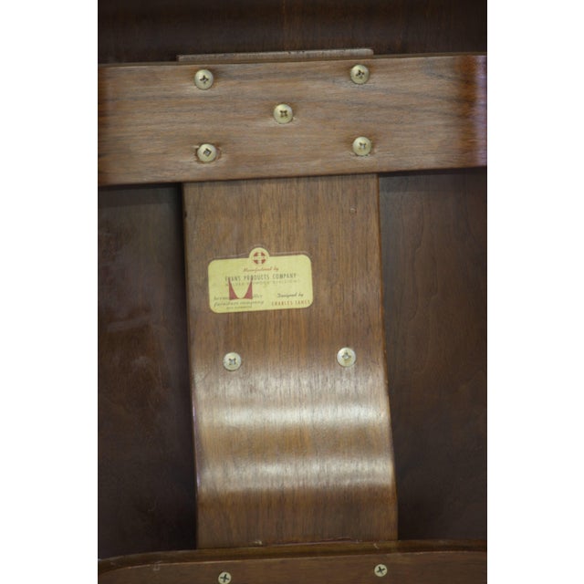 Brown 1940 Early Eames LCW with Evans Label For Sale - Image 8 of 9