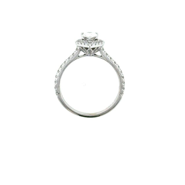 Early 21st Century Neil Lane 1.00ctw Pear Diamond Halo Engagement Ring 14k White Gold Size 6.75 For Sale - Image 5 of 6