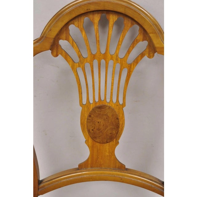 Wood Vintage Joerns Bros Art Deco Walnut Fan Back Vanity Side Chair For Sale - Image 7 of 10