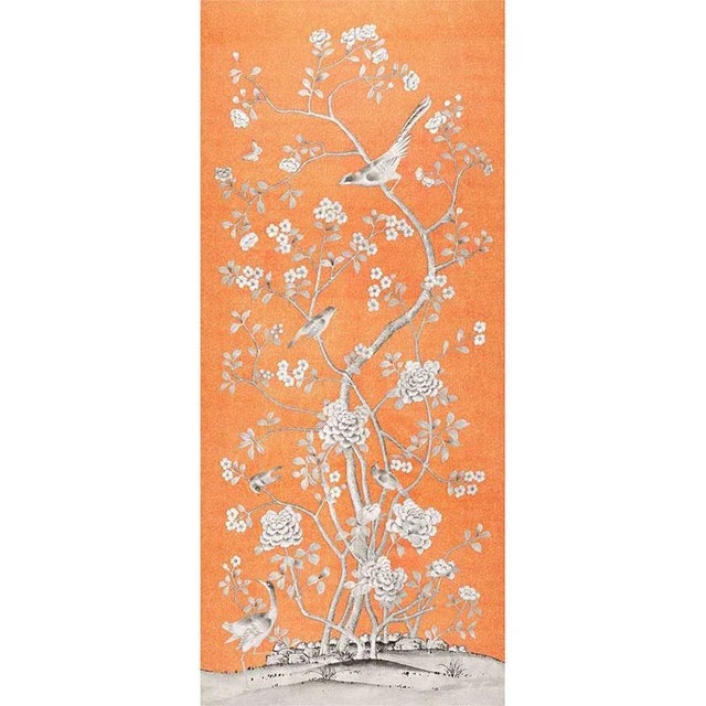 Sample- Schumacher X Mary Mcdonald Chinois Palais Fabric in Tangerine For Sale