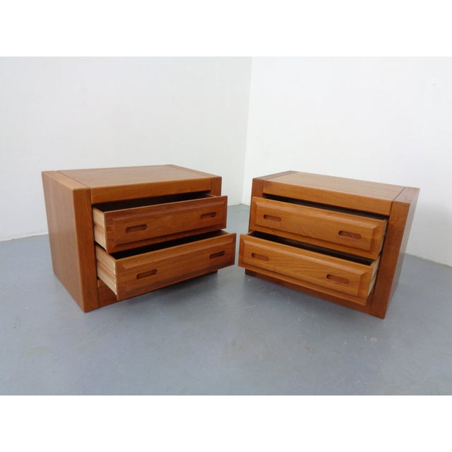 Teak Nightstands Wit Drawers, Denmark, 1960s, Set of 2, Set of 2 For Sale - Image 4 of 18