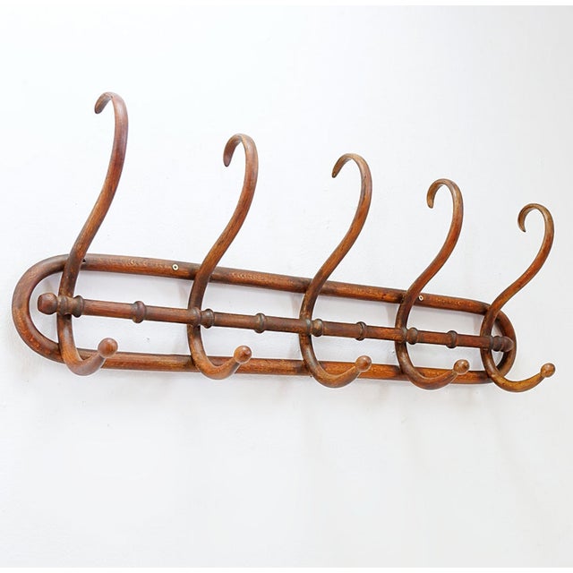 Wood Bentwood Wall-Mounted Coat Rack For Sale - Image 7 of 12