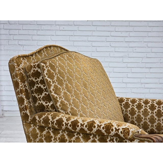 Wood Vintage Danish Relax Chair in Furniture Velour, 1950s For Sale - Image 7 of 18