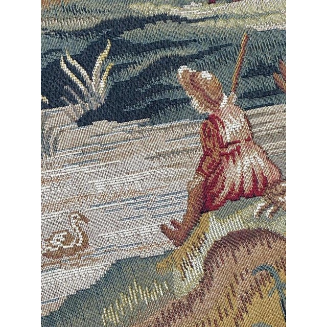 Vintage Jacquard Tapestry with Lauragais Landscape in the style of Aubusson, 1960s For Sale - Image 6 of 18