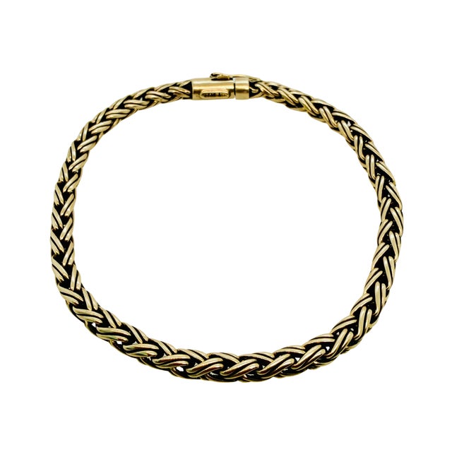 Mid-Century Modern Tiffany & Co. 14k Yellow Gold Wheat-Link Bracelet, 1950s-1960s For Sale - Image 3 of 5