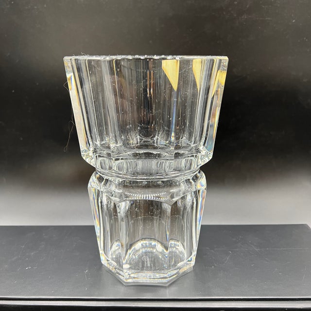 Glass Vintage Baccarat Edith, Heavy Cut Crystal Vase in Original Box For Sale - Image 7 of 14