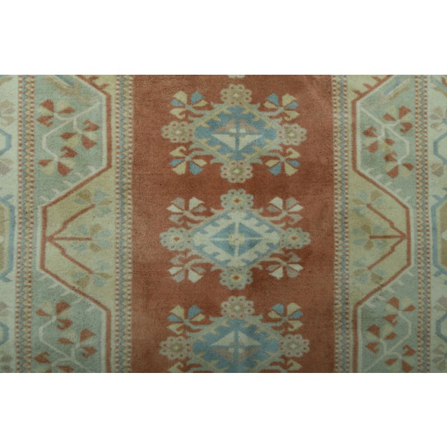 1970s Vintage Turkish Oushak Handmade Wool Cotton Orange Area Rug For Sale - Image 9 of 11